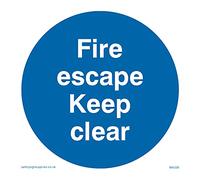 Cartello Fire escape keep clear - 85 x 85 mm - S85