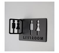 Cartello for bagno vuoto in acrilico 3D nero bianco autoadesivo for WC WC(Black)