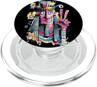 Cartello grafico in stile grafico con il faraone della pace e graffiti PopSockets PopGrip per MagSafe