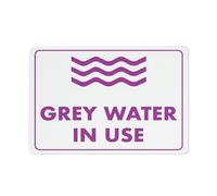 Cartello grigio acqua in uso, 20,3 x 30,5 cm, rivestimento riflettente in alluminio antiruggine, resistente alle intemperie, impermeabile, facile da montare