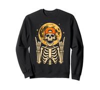 Cartello Halloween Skulls Rock Hand cap Arancione Moon Roll Boys Felpa