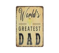 Cartello "Il padre più grande del mondo", cartello in latta retrò con scritta "Il padre migliore del mondo", cartello in metallo vintage, decorazione da parete vintage, cartello in latta, decorazioni
