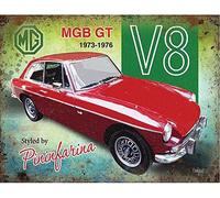 Cartello In Acciaio Vintage Grande MGB GT V8 400Mm X 300Mm (Og)