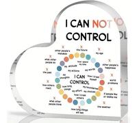 Cartello in acrilico a forma di cuore con scritta "I Can Not Control", decorazione per la salute mentale, per ufficio e classe