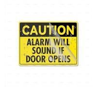 Cartello in acrilico con scritta "Caution Alarm Will Sound If Door Opens", autoadesivo per porta o parete, 15,2 x 20,3 cm, in acrilico di alta qualità