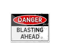 Cartello in acrilico con scritta "Danger Blasting Ahead", per parete, 15,2 x 20,3 cm, autoadesivo, design moderno, facile da installare