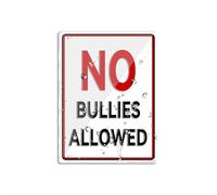 Cartello in acrilico con scritta "No Bullies Allowed", per parete, con forti adesivi, per porte, uffici, aziende, casa, esterni, 15,2 x 20,3 cm