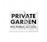 Cartello in acrilico con scritta "Private Garden No Public Access", autoadesivo, per porte o pareti, 15,2 x 20,3 cm, in acrilico di alta qualità