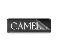 Cartello in acrilico da parete con cammello stradale retrò, decorativo, lunga durata, con nastro adesivo forte e pulito sul retro, 25,4 x 7,6 cm