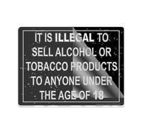 Cartello in acrilico da parete con scritta "It is Illegal To Sell Tabacco Alcohol to Anyone Under 18 Retaillong lasting with double face tape in the back - 15,2 cm x 20,3 cm