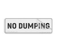 Cartello in acrilico da parete con scritta "No Dumping", placca acrilica con forti adesivi per porte, uffici, aziende, casa, esterni, 25,4 x 7,6 cm