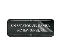 Cartello in acrilico da parete con scritta "Spanish Sin Zapatos Sin Camisa No Hay Servicio Servicio Wall or Door Signlong lasting with Strong Clean Adhesive Tape in the Back - 25,4 cm x 7,6 cm