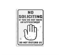 Cartello in acrilico "No Soliciting If You Do Not Have An Appointment Do Not Disturb Us", da parete o porta, 15,2 x 20,3 cm, con simboli, autoadesivo, per ristoranti, saloni, hotel, motel, stop e