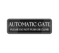 Cartello in acrilico per cancello automatico da parete, con scritta "Please Do Not Push or Climb", 22,9 x 7,6 cm, autoadesivo, design moderno, facile da installare