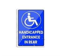 Cartello in acrilico per disabili da parete, ingresso per sedia a rotelle, ingresso nella direzione posteriore, 15,2 x 20,3 cm, spesso acrilico, autoadesivo, design moderno, facile da installare