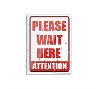 Cartello in acrilico per la parete Attenzione Please Wait Here No Entry Caution Alert Warning Notice 15,2 x 20,3 cm spesso acrilico autoadesivo design moderno cartello facile da installare