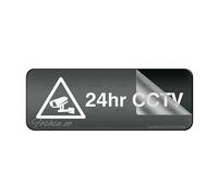 Cartello in acrilico per parete 24 ore Cctv in funzione, segnale di avvertimento Businesslong Lasting con forte nastro adesivo pulito nella parte posteriore - 25,4 x 7,6 cm