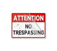 Cartello in acrilico per parete Attenzione No Trespassing 20,3 x 15,2 cm spesso acrilico autoadesivo design moderno segno facile da installare