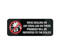 Cartello in acrilico per parete, avviso di avvertimento "No Drugs", per ufficio, ristoranti, hotel, supermercati, forniture 22,9 x 7,6 cm