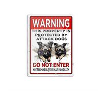 Cartello in acrilico per parete Beware Of Dog Property Protected By Attack Dogs Do Not Enter 15,2 x 20,3 cm di spessore, autoadesivo, design moderno, facile da installare