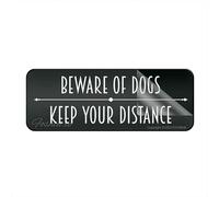 Cartello in acrilico per parete Beware Of Dogs Keep Your Distance Sign 25,4 x 7,6 cm spesso acrilico autoadesivo moderno DeSign facile da installare
