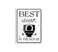 Cartello in acrilico per parete con scritta "Best Seat In The House" (lingua italiana non garantita), divertente cartello per la casa, promemoria per la casa per famiglie, lunga durata, con nastro