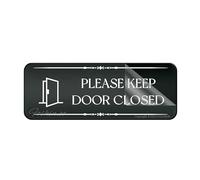 Cartello in acrilico per parete con scritta in inglese "Please Keep Door Closed", per parete o porta, autoadesivo, 25,4 x 7,6 cm, piastra di design in acrilico di alta qualità