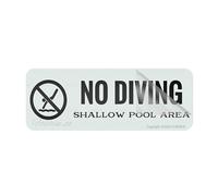 Cartello in acrilico per parete, con scritta "No Diving Shallow Pool Area", cartello in acrilico con forti adesivi, per porte, uffici, aziende, casa, esterni, 25,4 x 7,6 cm