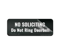 Cartello in acrilico per parete con scritta "No Soliciting Do Not Ring Doorbell Wall or Door Sign Acrilico Placca con forti adesivi per porte, uffici, aziende, casa all'aperto, 25,4 x 7,6 cm