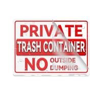 Cartello in acrilico per parete contenitore della spazzatura privato No Outside Dumping Property Restriction Attenzione avviso avviso avviso 15,2 x 20,3 cm spesso acrilico autoadesivo design moderno