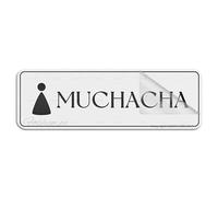 Cartello in acrilico per parete del bagno o porta di Muchacha Sig 25,4 x 7,6 cm spesso acrilico autoadesivo moderno DeSign facile da installare