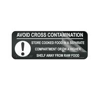Cartello in acrilico per parete evitare contaminazioni incrociate cibo crudo cotto lucido cartello acrilico con forti adesivi per porte uffici aziende casa all'aperto 25,4 x 7,6 cm