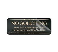 Cartello in acrilico per parete Fancy No Soliciting We Do Not Purchase Goods Or Services Sold Door to Door Wall or Door SignLong Lasting con forte nastro adesivo pulito nella parte posteriore - 25,4 x