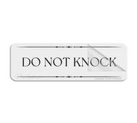 Cartello in acrilico per parete non bussare a parete o porta, placca acrilica con forti adesivi per porte, uffici, aziende, casa all'aperto, 25,4 x 7,6 cm