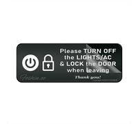 Cartello in acrilico per parete Please Turn Off The Lights Ac Lock The Door When Leaving Thank You, 25,4 x 7,6 cm, spesso acrilico, autoadesivo, moderno, design facile da installare