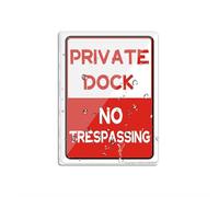 Cartello in acrilico per parete Private Dock No Trespassing No Landing Outdoor Restriction Attenzione avviso 15,2 x 20,3 cm spesso acrilico autoadesivo design moderno cartello facile da installare