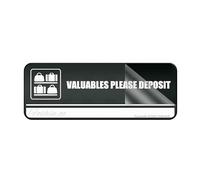 Cartello in acrilico per parete, promemoria pubblico, segno di valore, per favore deposito, 25,4 x 7,6 cm, spesso acrilico, autoadesivo, moderno, design facile da installare