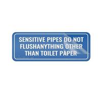 Cartello in acrilico per tubi sensibili alla parete con scritta "Do Not Flush Anything Other Than Toilet Paper Wall or Door Sign", lunga durata, con forte nastro adesivo pulito sul retro, 25,4 x 7,6