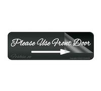 Cartello in acrilico per uso a parete, per porta d'ingresso, freccia destra, 25,4 x 7,6 cm, in acrilico spesso, autoadesivo, moderno, facile da installare