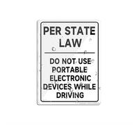 Cartello in acrilico per Wall Per State Law Do Not Use Electronic Devices While Driving 15,2 x 20,3 cm di spessore, autoadesivo, design moderno, facile da installare