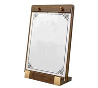 Cartello in acrilico trasparente, porta menu, base in legno, tavoli A4 A5 A6, ristorante, hotel(Vertical,A429.7 * 21cm)