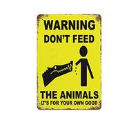 Cartello in alluminio, 30,5 x 20,3 cm, con scritta in lingua inglese "Do Not Feed The Animals", stile vintage, decorazione per bar, strada, uomo, grotta all'aperto
