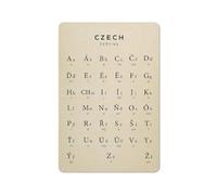 Cartello In Alluminio Alfabeto Ceco Imparare La Lingua Della Repubblica Ceca Resistente Uv Quadri Metallo Non Facile Da Deformare Targa In Metallo Per Patio Pub Esterno 20X30Cm