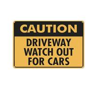 Cartello in alluminio antiruggine con scritta "Caution Driveway Watch Out For Cars", 20,3 x 30,5 cm, facile da leggere, robusto, per esterni, per casa, fattoria, cortile
