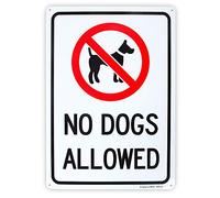 Cartello in alluminio antiruggine con scritta "No Dogs Allowed", 25,4 x 35,6 cm, 10,2 cm, resistente ai raggi UV e alle intemperie
