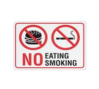 Cartello in alluminio antiruggine con scritta "No Eating No Smoking", 20,3 x 30,5 cm, per esterni, in latta per casa, affari, cortile