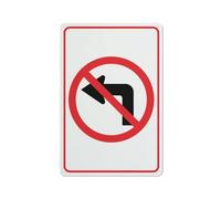 Cartello in alluminio antiruggine con scritta "No Left Turn Sign 20,3 x 30,5 cm per esterni, metallo stagno segno per casa, affari, cortile
