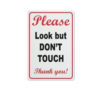 Cartello in alluminio antiruggine con scritta "Please Look But Don'T Touch Thank You", 20,3 x 30,5 cm, facile da leggere e robusto, per esterni, per casa, fattoria, cortile