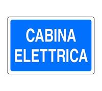 Cartello in alluminio bianco cm 30X20 Cabina elettrica