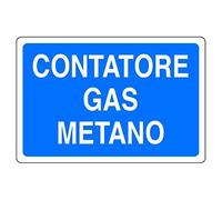 Cartello in alluminio bianco cm 30X20 Contatore gas metano